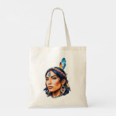 Native American Indian Lady Tote Bag (Achterkant)