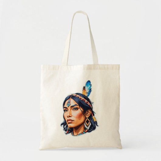 Native American Indian Lady Tote Bag (Voorkant)