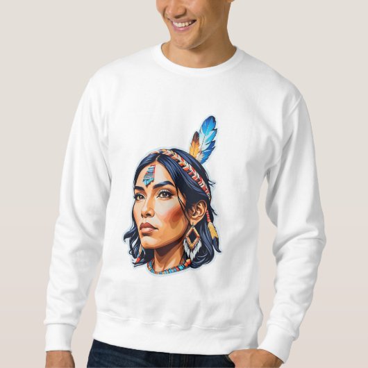 Native American Indian Lady Trui (Voorkant)