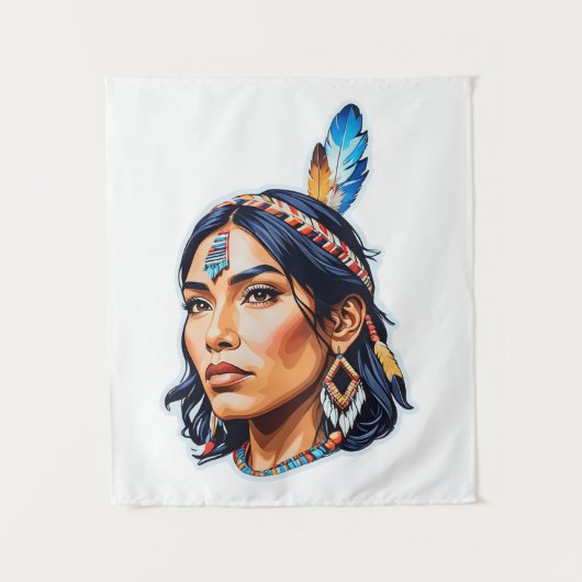 Native American Indian Lady Wandkleed (Voorkant)