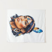Native American Indian Lady Wandkleed (Voorkant (horizontaal))