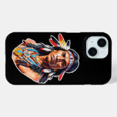 Native American Indian Man iPhone Case (Achterkant (horizontaal))
