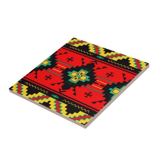 Native American Indian Ornamental Tile Tegeltje (Zijkant)