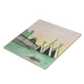 Native American Indian Teepee Folk Art Tegeltje (Zijkant)