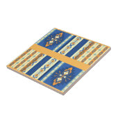 Native American Indian Tribal Blue Tegeltje (Zijkant)