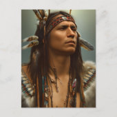 Native American Indian Warrior Graphic Briefkaart (Voorkant)