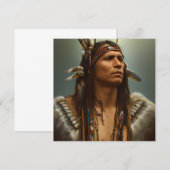 Native American Indian Warrior Graphic Notitiekaartje (Voorkant / Achterkant)
