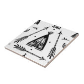 Native American Indian Wigwam Arrows Tegeltje (Zijkant)