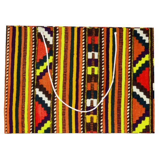 Native American Indian yellow design Large Cadeautasje (Achterkant)