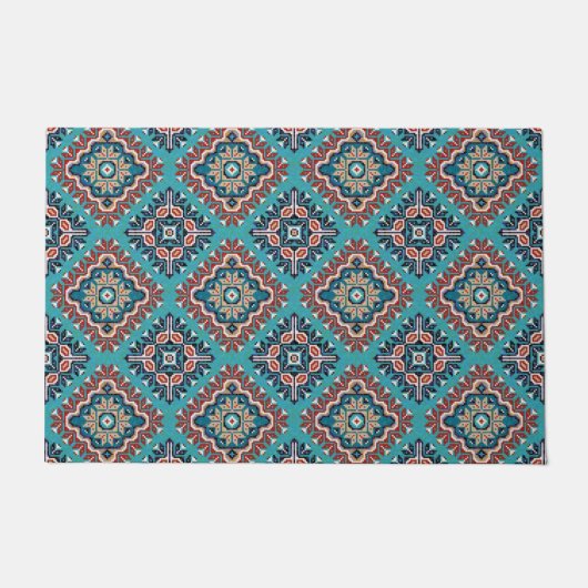 Native American Indians Navajo Mosaic Pattern Deurmat (Voorkant)