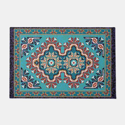 Native American Indians Navajo Mosaic Pattern Deurmat (Voorkant)