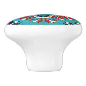 Native American Indians Navajo Mosaic Pattern Keramische Knop (Zijkant)