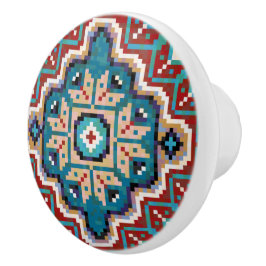 Native American Indians Navajo Mosaic Pattern Keramische Knop