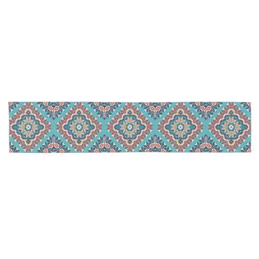 Native American Indians Navajo Mosaic Pattern Korte Tafelloper (Horizontaal)