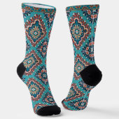 Native American Indians Navajo Mosaic Pattern Sokken (Gebogen)