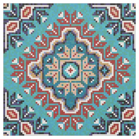 Native American Indians Navajo Mosaic Pattern Stof (Swatch)