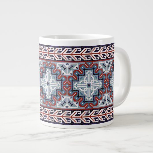 Native American Indians Navajo Pattern Grote Koffiekop (Voorkant rechts)