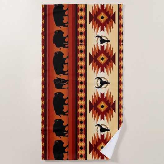 Native American Indigenous Beach Towel Strandlaken (Voorkant)
