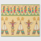 Native american indigenous ornamental seamless pat cadeaupapier (Vlak)