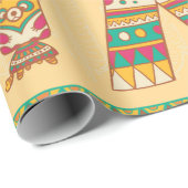 Native american indigenous ornamental seamless pat cadeaupapier (Rol Hoek)