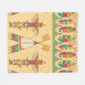 Native american indigenous ornamental seamless pat fleece deken (Voorkant (Horizontaal))