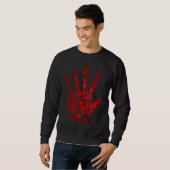 Native American Indigenous Red Hand Indian Blood T Trui (Voorkant volledig)