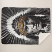 Native American Iroquois Sherpa Blanket Deken (Voorkant (horizontaal))