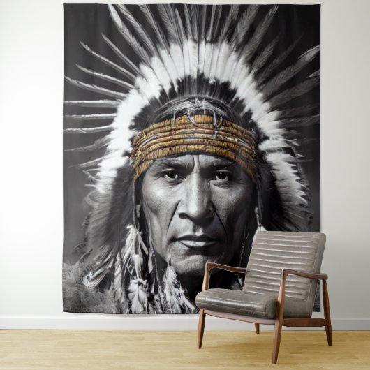 Native American Iroquois Tapestry Wandkleed (In situ)