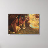  Native American, jagen op Deer door Couse Canvas Afdruk (Voorkant)