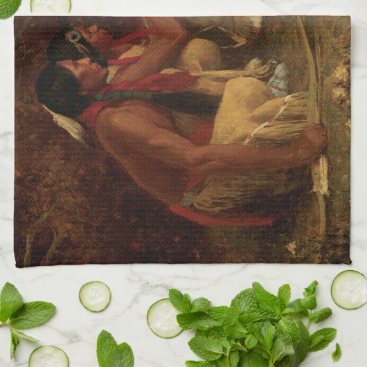  Native American, jagen op Deer door Couse Theedoek (Gevouwen)