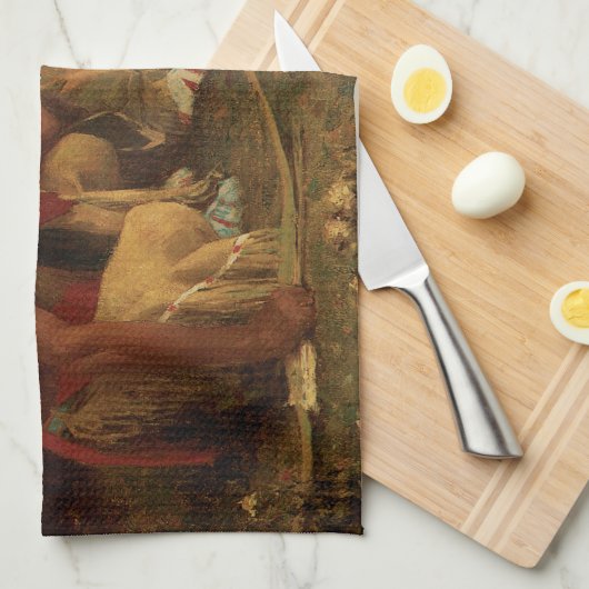  Native American, jagen op Deer door Couse Theedoek (Quarter Fold)