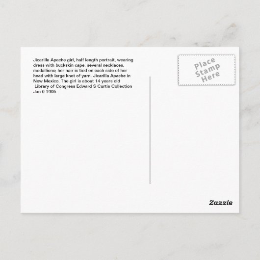 Native American Jicarilla Apache girl in F Briefkaart (Achterkant)