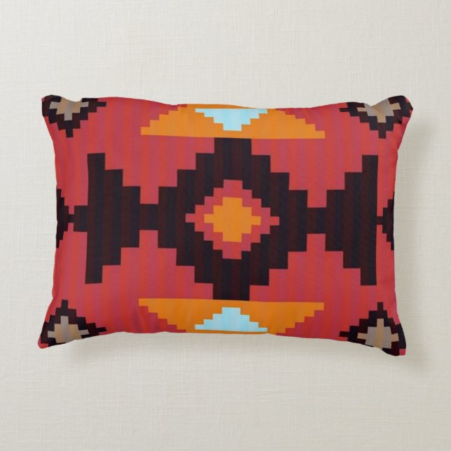 Native American Joy Pattern Decoratief Kussen (Achterkant)