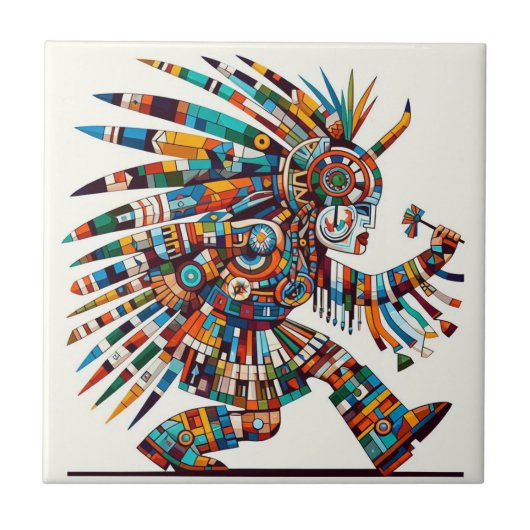Native American Kachina Dancer Kunstwerk Tegeltje (Voorkant)
