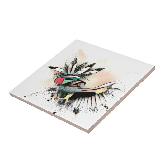 Native American Kachina Dancer Tegeltje (Zijkant)