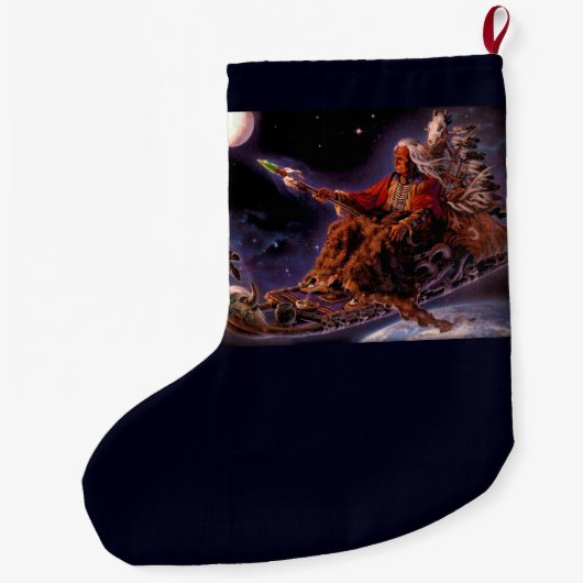 native american kerst stocker grote kerstsok (Achterkant)