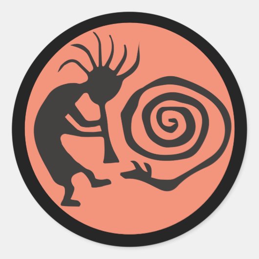 Native American Kokopelli Classic Round Sticker (Voorkant)