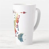 Native American Kokopelli met twee vaders 1 Latte Mok (Rechterhoek)
