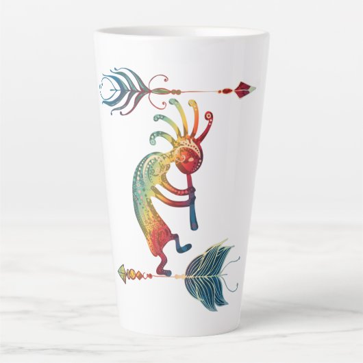 Native American Kokopelli met twee vaders 1 Latte Mok (Voorkant)