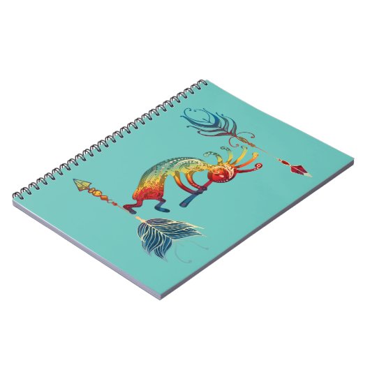 Native American Kokopelli met twee vaders 1 Notitieboek (Linkerzijde)