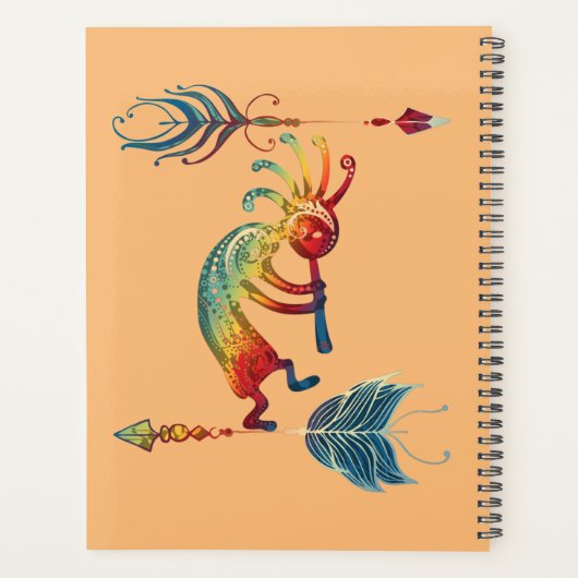 Native American Kokopelli met twee vaders 1 Planner (Achterkant)