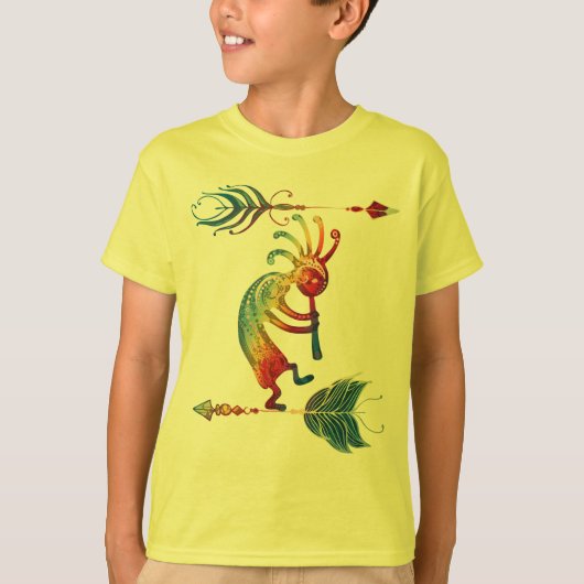 Native American Kokopelli met twee vaders 1 T-shirt (Voorkant)