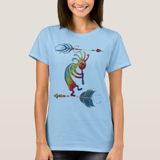 Native American Kokopelli met twee vaders 1 T-shirt (Voorkant)