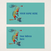 Native American Kokopelli met twee vaders 1 Visitekaartje (Voorkant /achterkant)