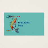 Native American Kokopelli met twee vaders 1 Visitekaartje (Achterkant)