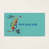 Native American Kokopelli met twee vaders 1 Visitekaartje (Voorkant)