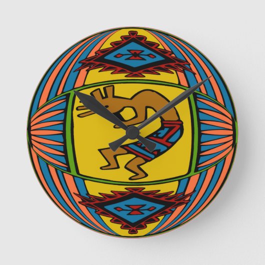 Native American KOKOPELLI Ronde Klok (Voorkant)
