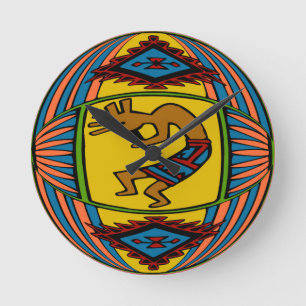 Native American KOKOPELLI Ronde Klok