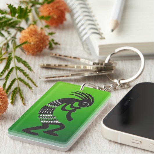 Native American Kokopelli Symbol Sleutelhanger (Voorkant Rechts)