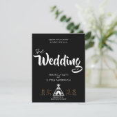 Native American Kokopelli Tipi Black Wedding Kaart (Staand voorkant)